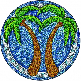 Small Mosaic Palm Trees